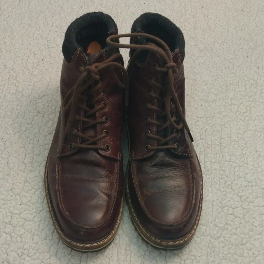 Four Brothers Airfield Moc Toe Side Zip Leather Boots 10.5